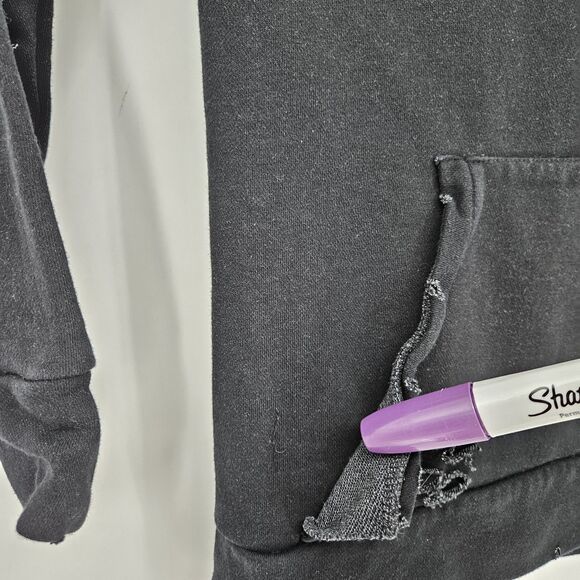 Distressed Black Hoodie - Picture 3 of 11